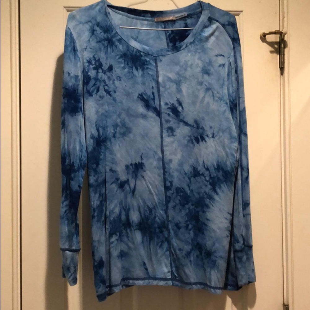 blue tie-dye long sleeve pico